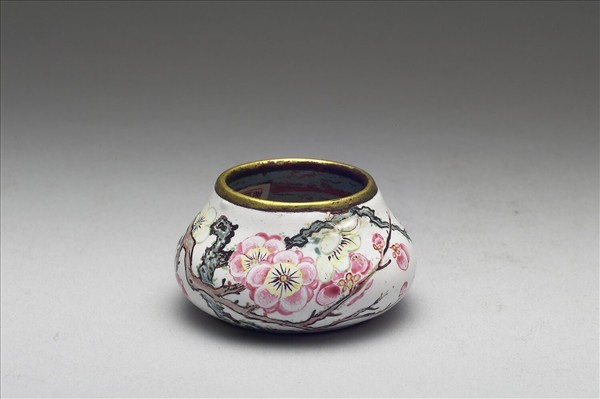 銅胎畫琺瑯梅花水盛