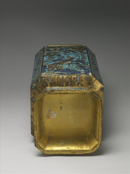 銅胎掐絲琺瑯丹鳳朝陽八方瓶