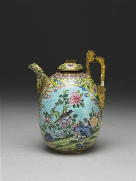 銅胎畫琺瑯執壺