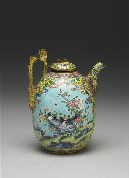 銅胎畫琺瑯執壺