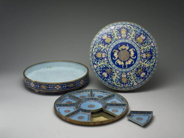 銅胎畫琺瑯攢盒