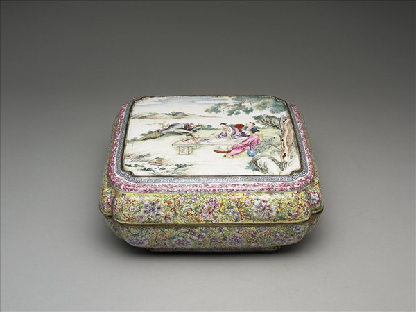 銅胎畫琺瑯方盒