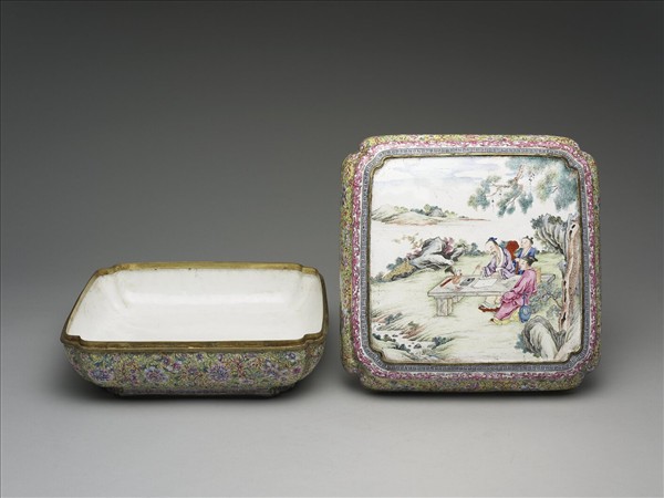 銅胎畫琺瑯方盒