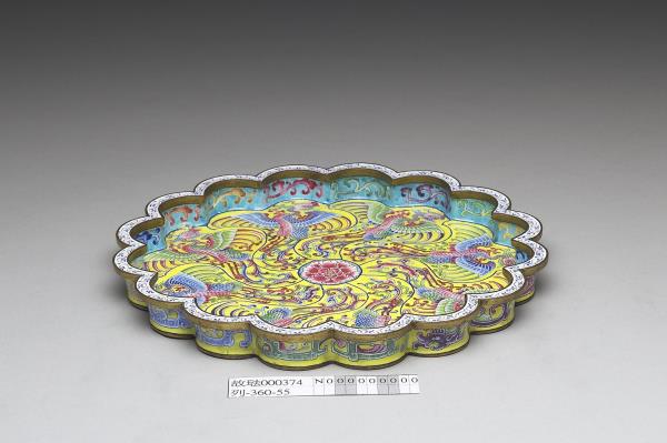 銅胎畫琺瑯鳳紋盤