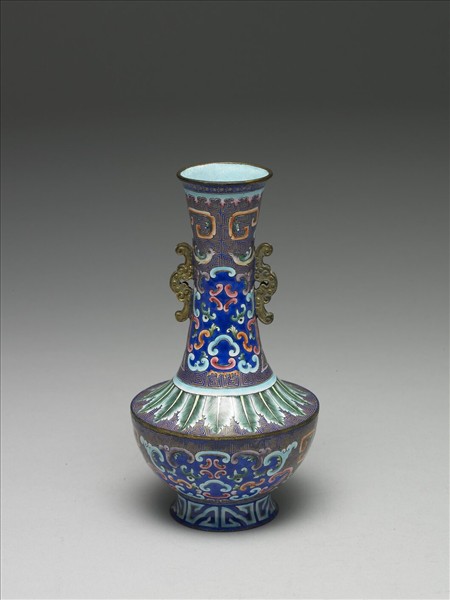 銅胎畫琺瑯瓶