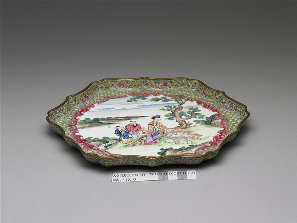 畫琺瑯五彩人物盤