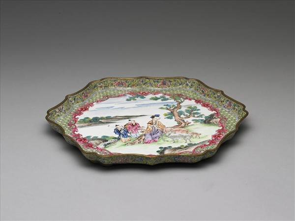 畫琺瑯五彩人物盤