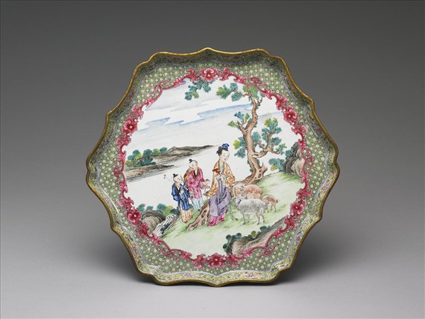 畫琺瑯五彩人物盤