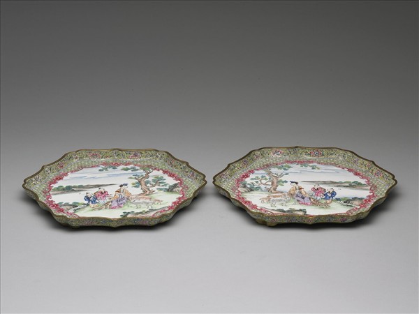 畫琺瑯五彩人物盤