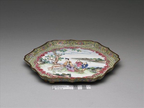 畫琺瑯五彩人物盤