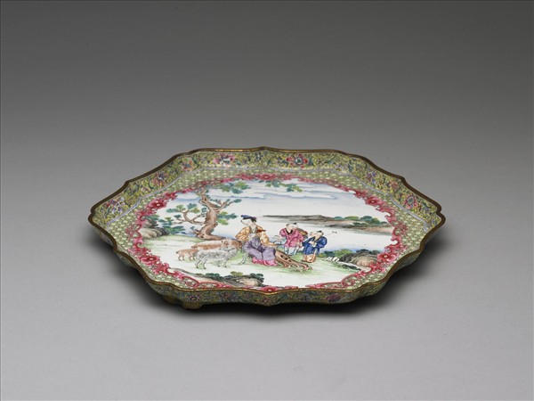 畫琺瑯五彩人物盤