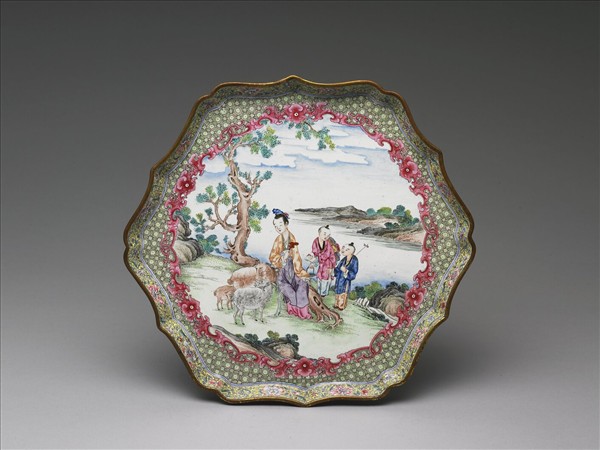 畫琺瑯五彩人物盤