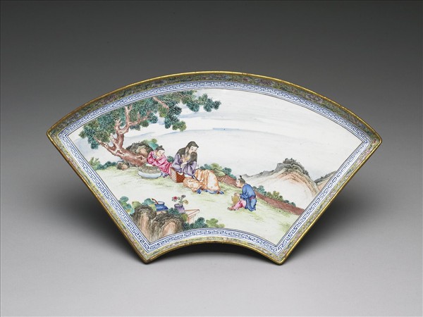 畫琺瑯五彩人物盤