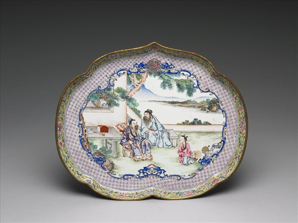 畫琺瑯五彩人物盤