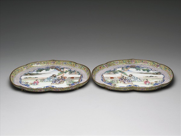 畫琺瑯五彩人物盤