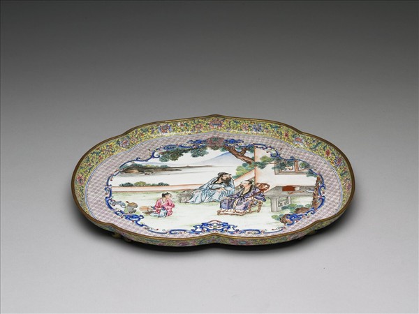 畫琺瑯五彩人物盤