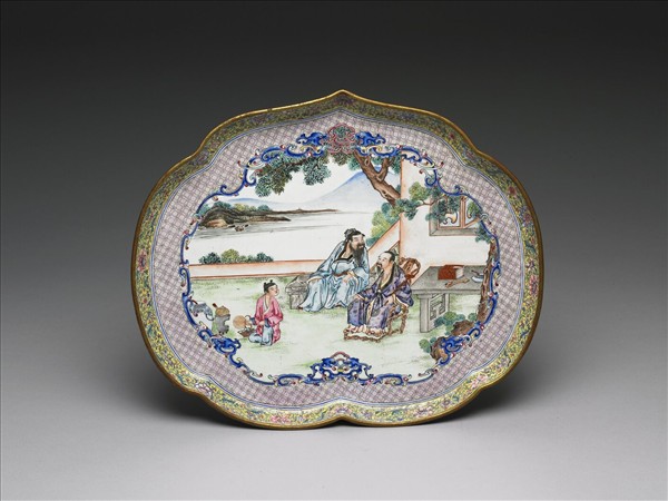 畫琺瑯五彩人物盤