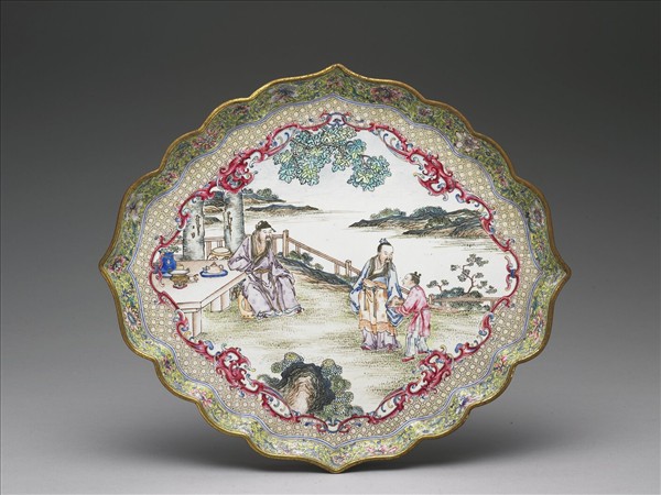 畫琺瑯五彩人物盤