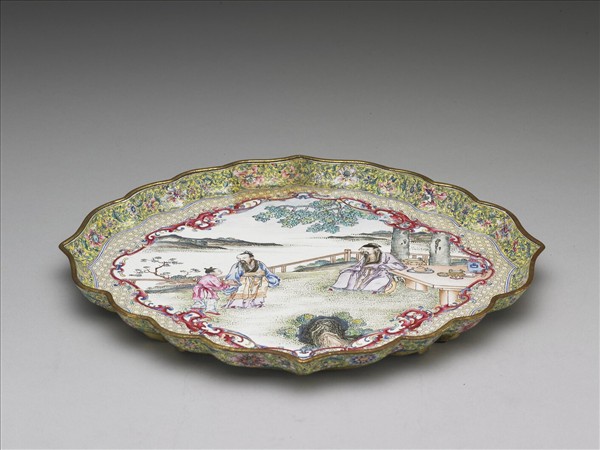 畫琺瑯五彩人物盤