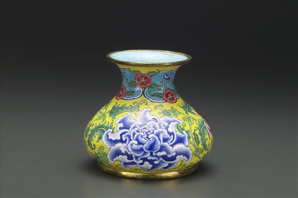 銅胎畫琺瑯石榴式瓶