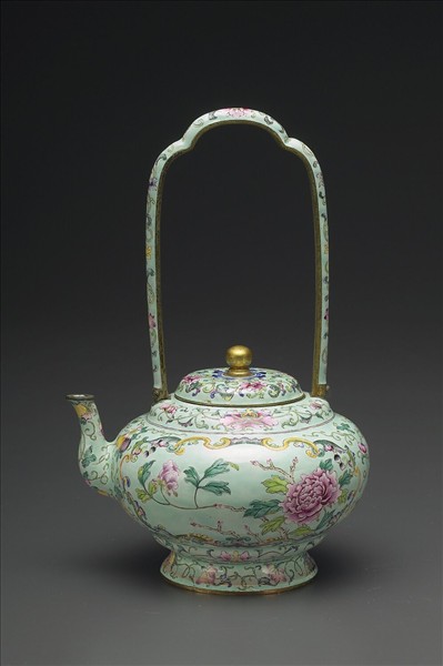 銅胎畫琺瑯提梁壺