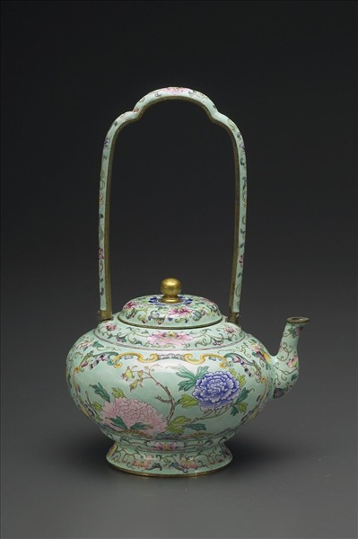 銅胎畫琺瑯提梁壺