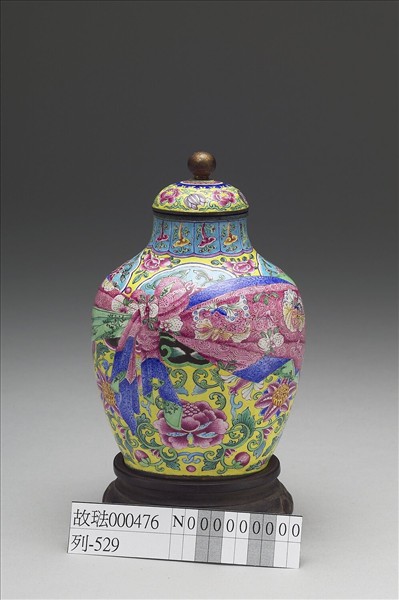 銅胎畫琺瑯包袱紋蓋罐