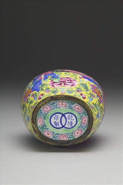 銅胎畫琺瑯包袱紋蓋罐