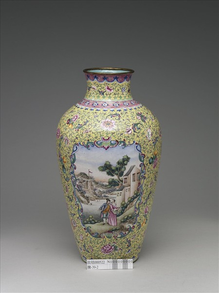 銅胎畫琺瑯花瓶