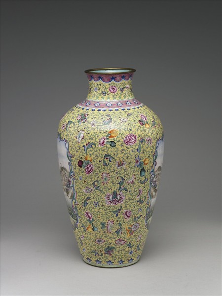 銅胎畫琺瑯花瓶