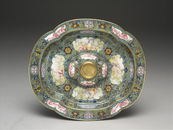 金胎掐絲琺瑯兼畫琺瑯盤