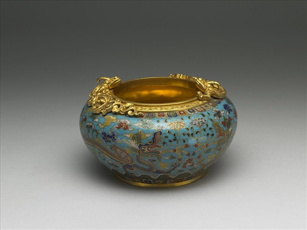 掐絲琺瑯摩竭紋雙喜鉢盂