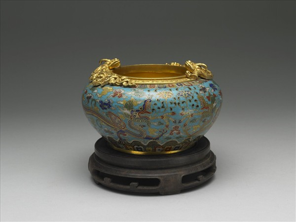 掐絲琺瑯摩竭紋雙喜鉢盂