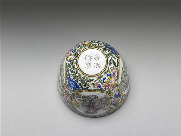 銅胎畫琺瑯山水花卉杯