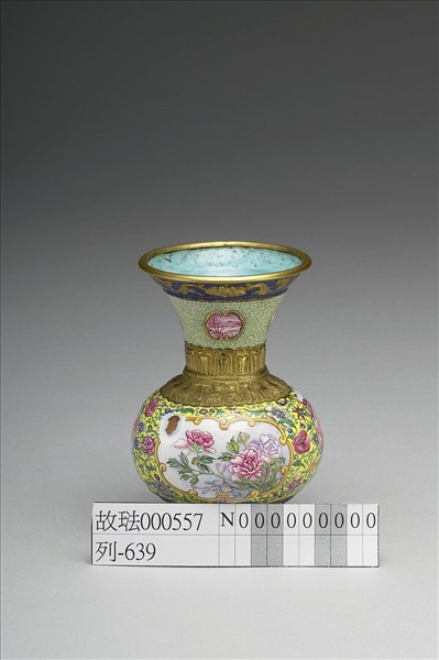 銅胎畫琺瑯撇口瓶