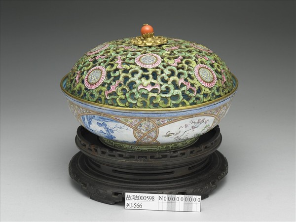 銅胎畫琺瑯花薰