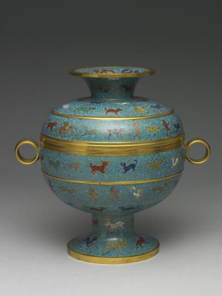 掐絲琺瑯動物紋豆