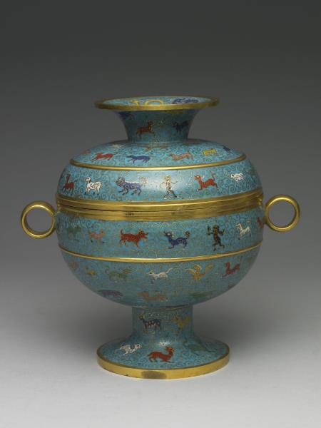 掐絲琺瑯動物紋豆