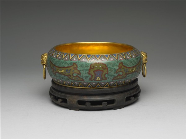 掐絲琺瑯螭紋墨海