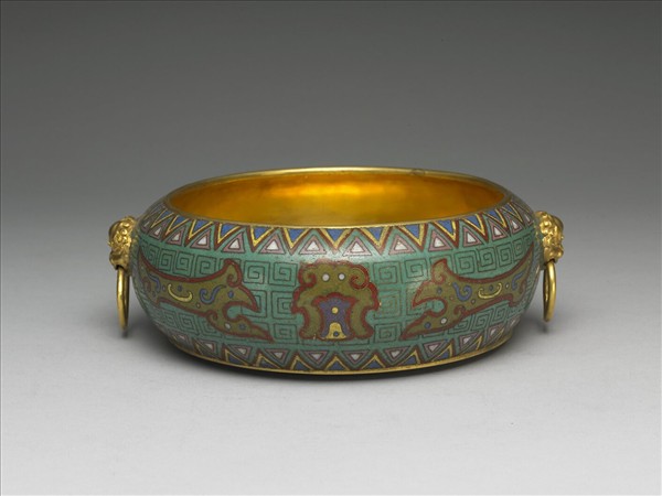 掐絲琺瑯螭紋墨海