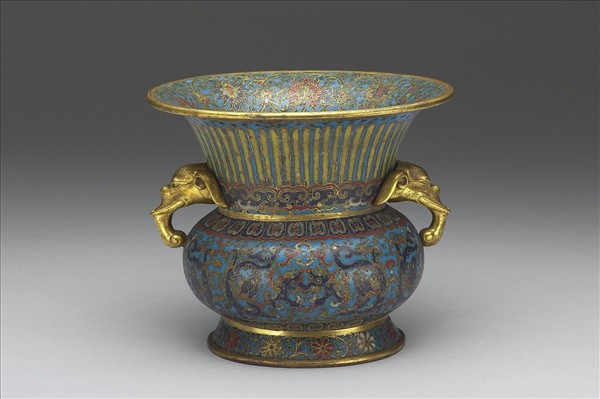 掐絲琺瑯龍紋象耳盂