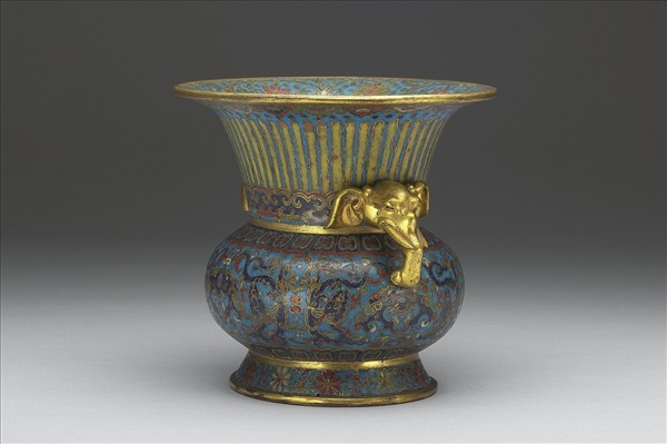 掐絲琺瑯龍紋象耳盂