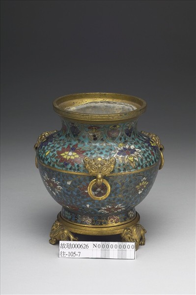 掐絲琺瑯帶三環尊式瓶