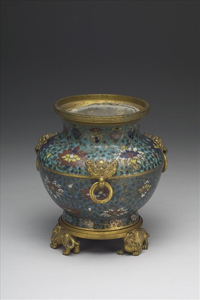 掐絲琺瑯帶三環尊式瓶