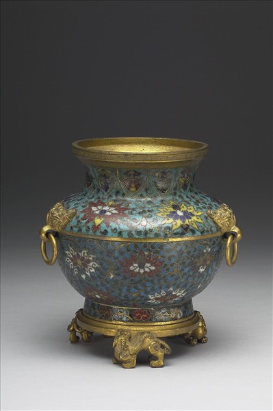 掐絲琺瑯帶三環尊式瓶