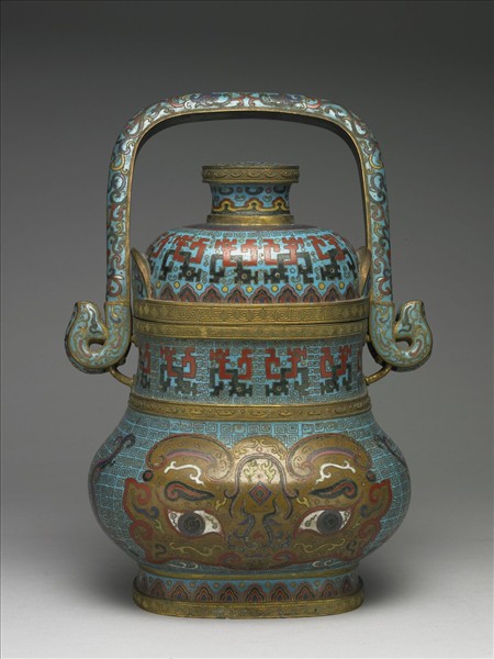 掐絲琺瑯卣形提梁壺