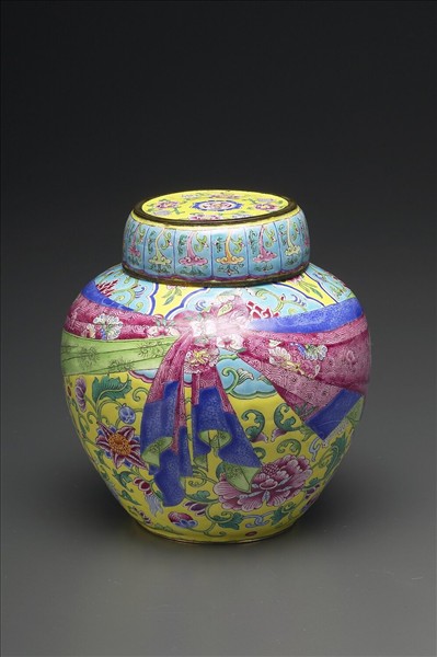 銅胎畫琺瑯包袱紋蓋罐