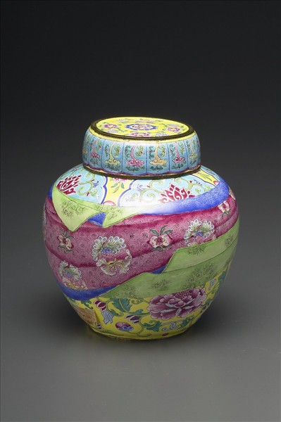 銅胎畫琺瑯包袱紋蓋罐