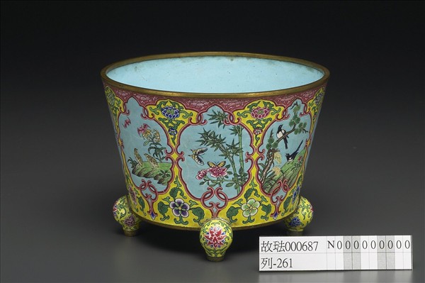 銅胎畫琺瑯花鳥洗