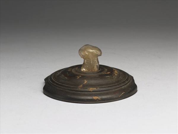 靈芝碧璽頂紫檀木蓋